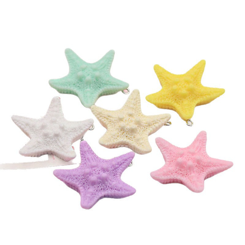Starfish Resin Love Charms Hanging Ornament In Blue