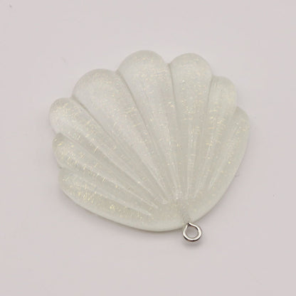 Marine Style Resin Shell Love Charms Pendant In Transparent Color