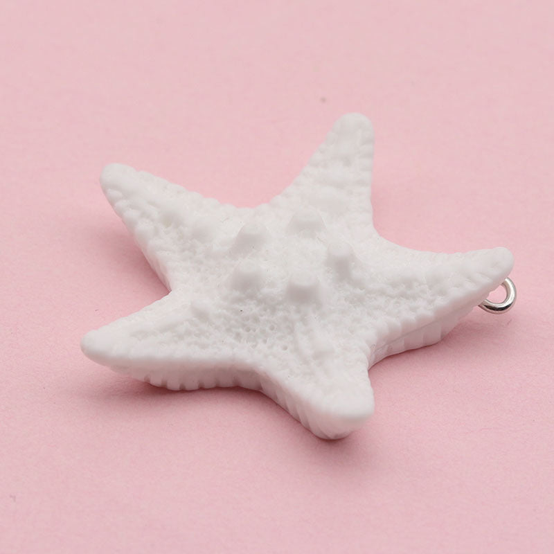 Starfish Resin Love Charms Hanging Ornament In Blue