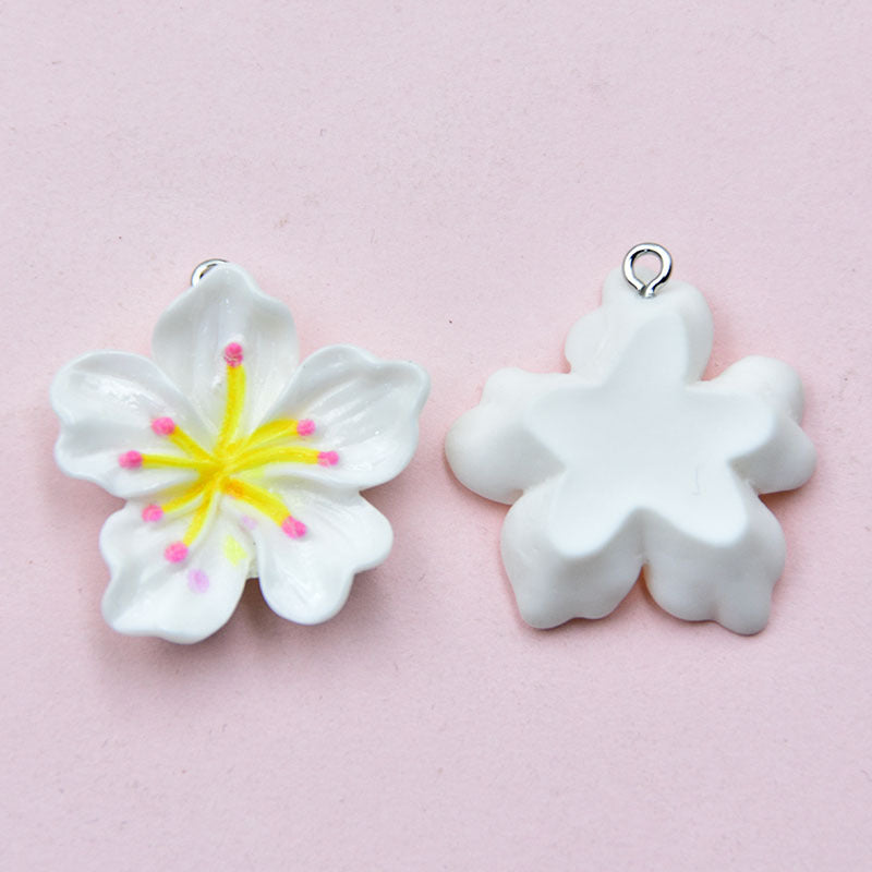 Resin Flowers Love Charms Pendant In Colour, Beautiful Hanging Decoration