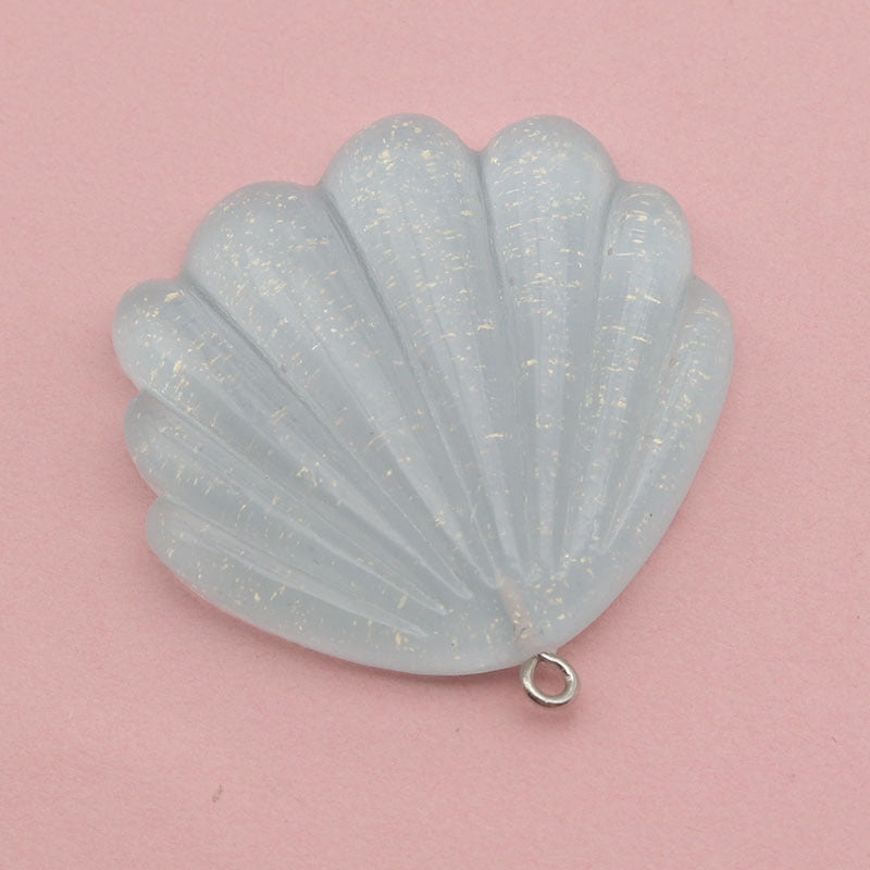 Marine Style Resin Shell Love Charms Pendant In Transparent Color
