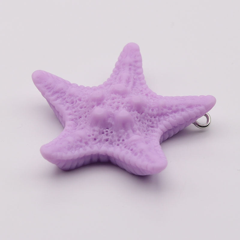 Starfish Resin Love Charms Hanging Ornament In Blue