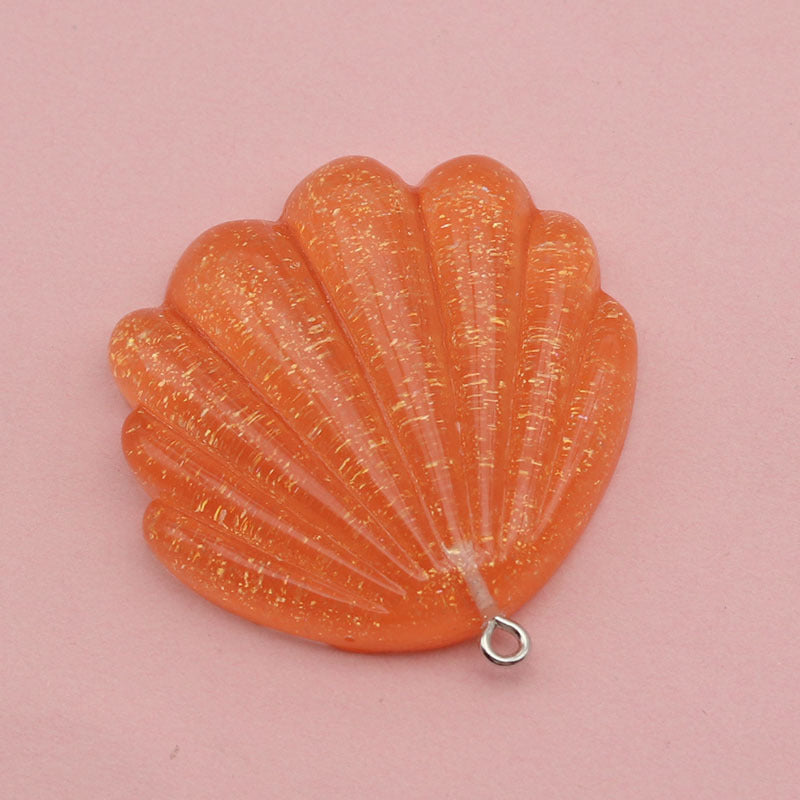 Marine Style Resin Shell Love Charms Pendant In Transparent Color