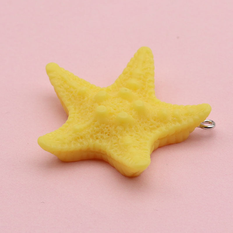 Starfish Resin Love Charms Hanging Ornament In Blue