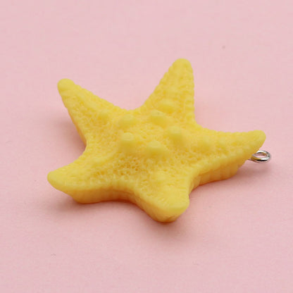 Starfish Resin Love Charms Hanging Ornament In Blue
