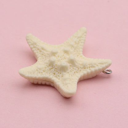 Starfish Resin Love Charms Hanging Ornament In Blue