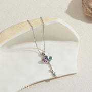 A8307 Three Color Flower Language - Necklace - Silver