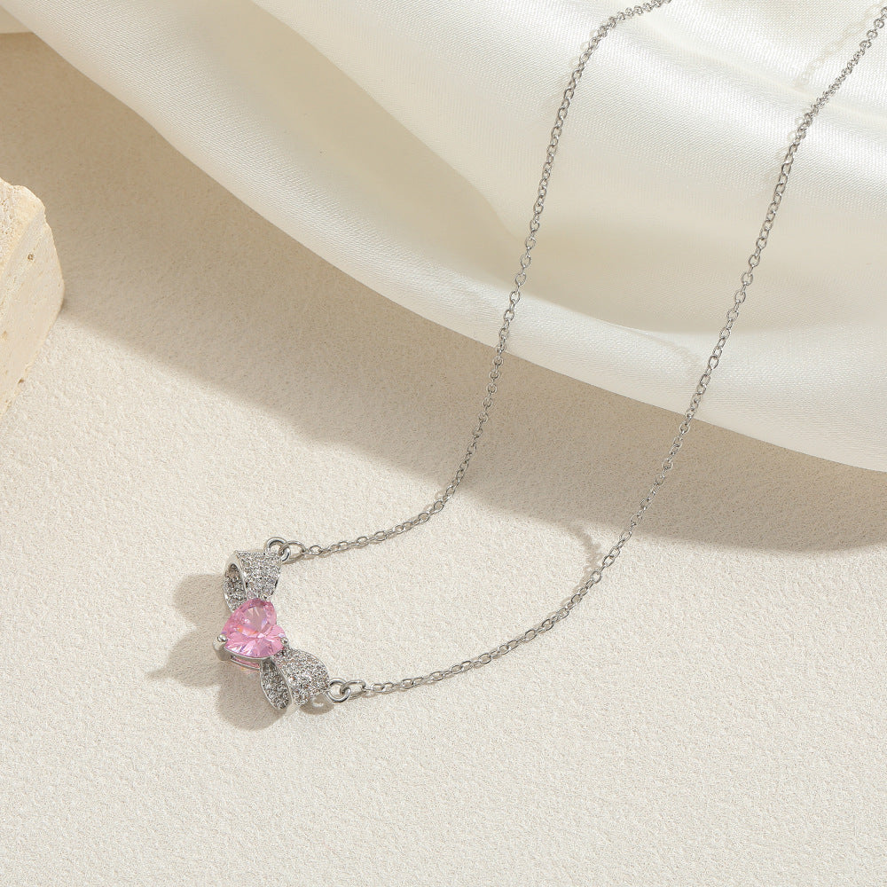 Bow Tie For Necklace Made Of Titanium Steel Featuring A Golden Color