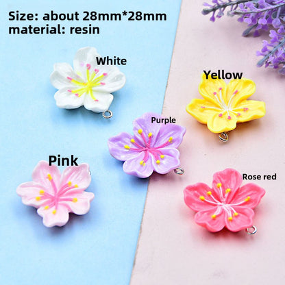 Resin Flowers Love Charms Pendant In Colour, Beautiful Hanging Decoration