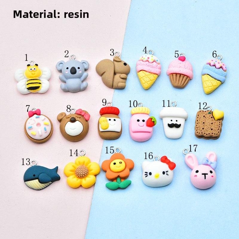 Resin Rabbit Love Charms Pendant In Colour, Perfect Hanging Decoration