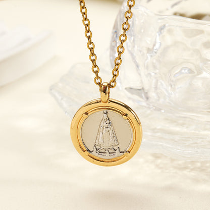 Round Copper Pendant With 18K Gold Plating, Electroplated Process, Thickness 0.05µm-0.08µm, 1 Pc/Package