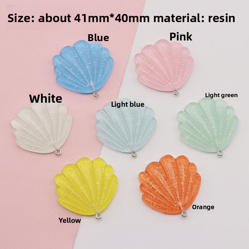 Marine Style Resin Shell Love Charms Pendant In Transparent Color