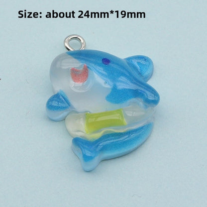 Ocean Resin Key Chain Featuring Love Charms, Stylish Pendant Accessory