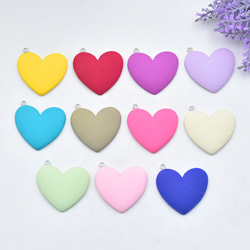 Heart Shape Love Charms Pendant In Yellow, Elegant Hanging Decoration