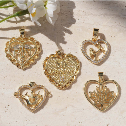 Heart Shape Pendant For Love Charms In Elegant Golden Finish