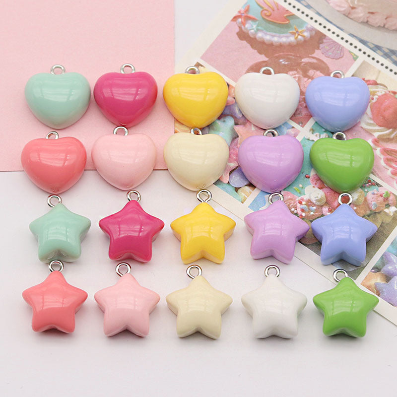 Heart Shape Resin Love Charms Pendant, Romantic Hanging Decoration