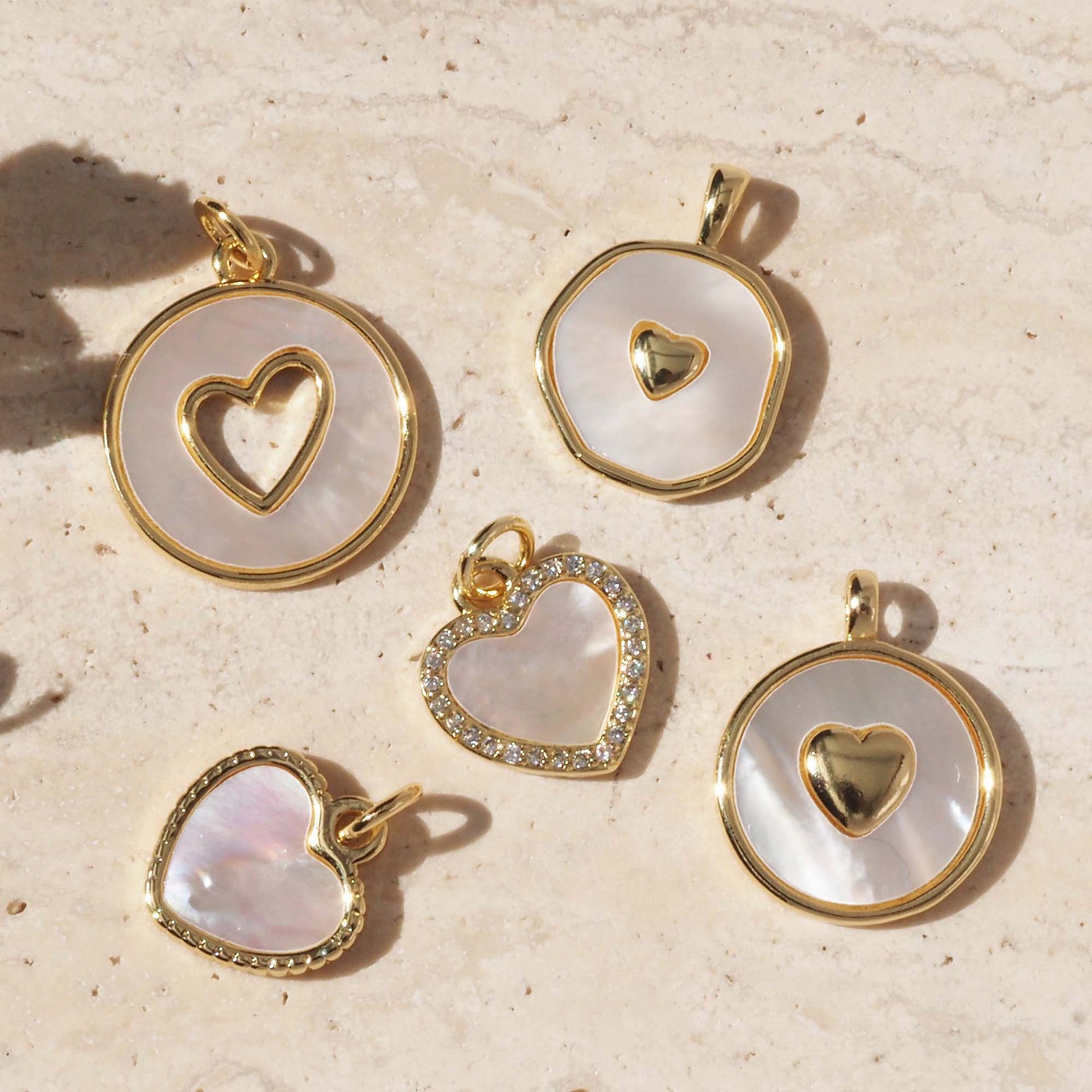 Heart Shape Pendant For Love Charms In Golden Copper