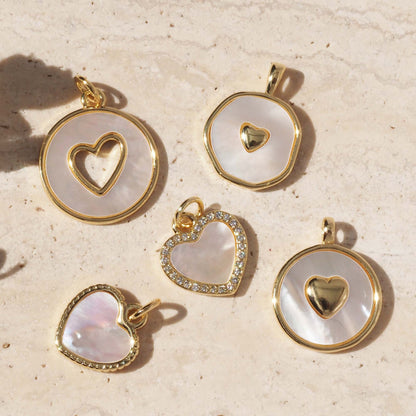 Heart Shape Pendant For Love Charms In Golden Copper