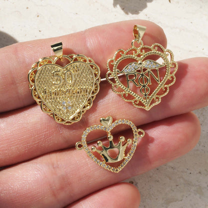 Heart Shape Pendant For Love Charms In Elegant Golden Finish