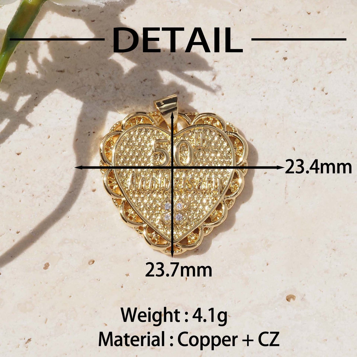 Heart Shape Pendant For Love Charms In Elegant Golden Finish