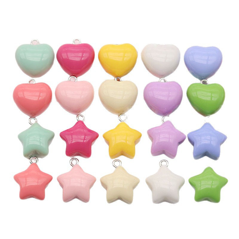 Heart Shape Resin Love Charms Pendant, Romantic Hanging Decoration