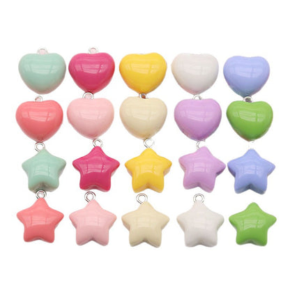 Heart Shape Resin Love Charms Pendant, Romantic Hanging Decoration