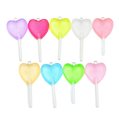 Heart Shape Resin Love Charms Pendant In Luminous Color For Unique Hanging Decoration