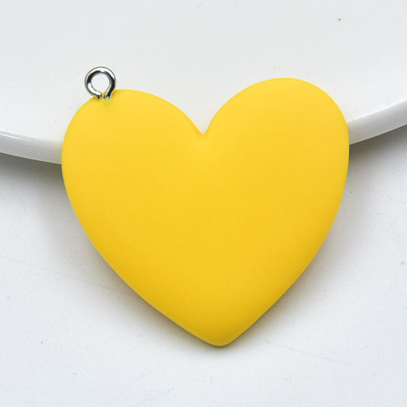 Heart Shape Love Charms Pendant In Yellow, Elegant Hanging Decoration