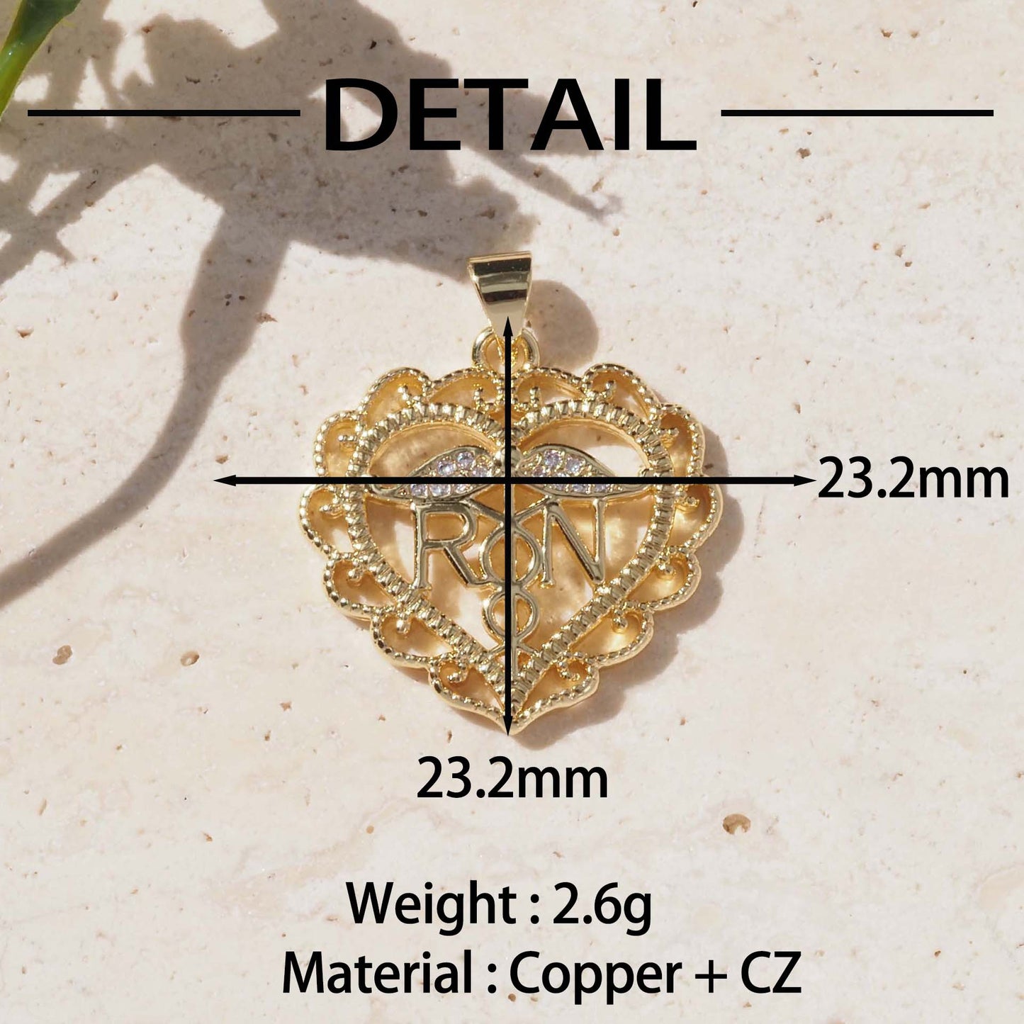 Heart Shape Pendant For Love Charms In Elegant Golden Finish