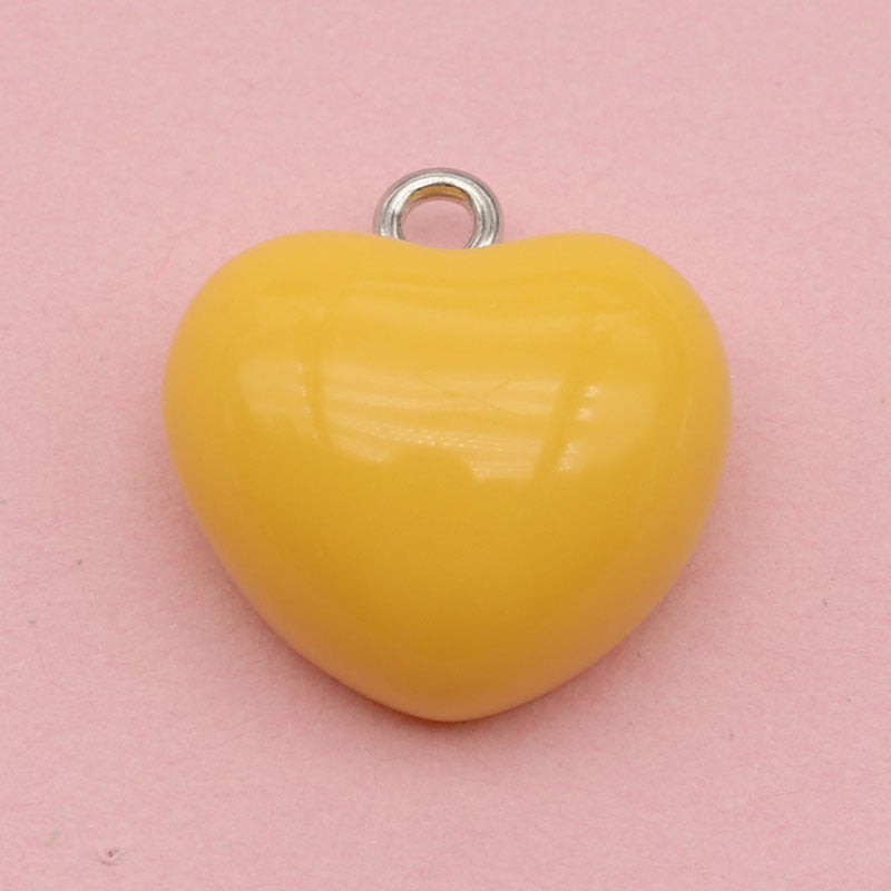 Heart Shape Resin Love Charms Pendant, Romantic Hanging Decoration
