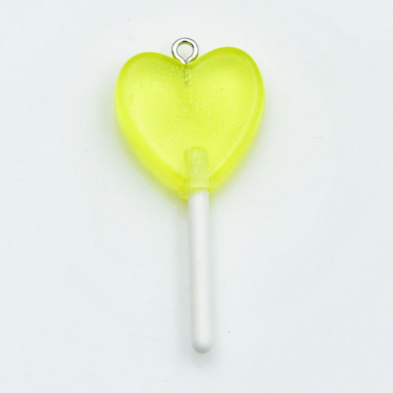 Heart Shape Resin Love Charms Pendant In Luminous Color For Unique Hanging Decoration