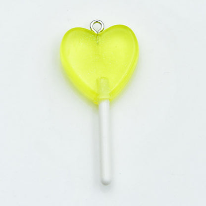 Heart Shape Resin Love Charms Pendant In Luminous Color For Unique Hanging Decoration