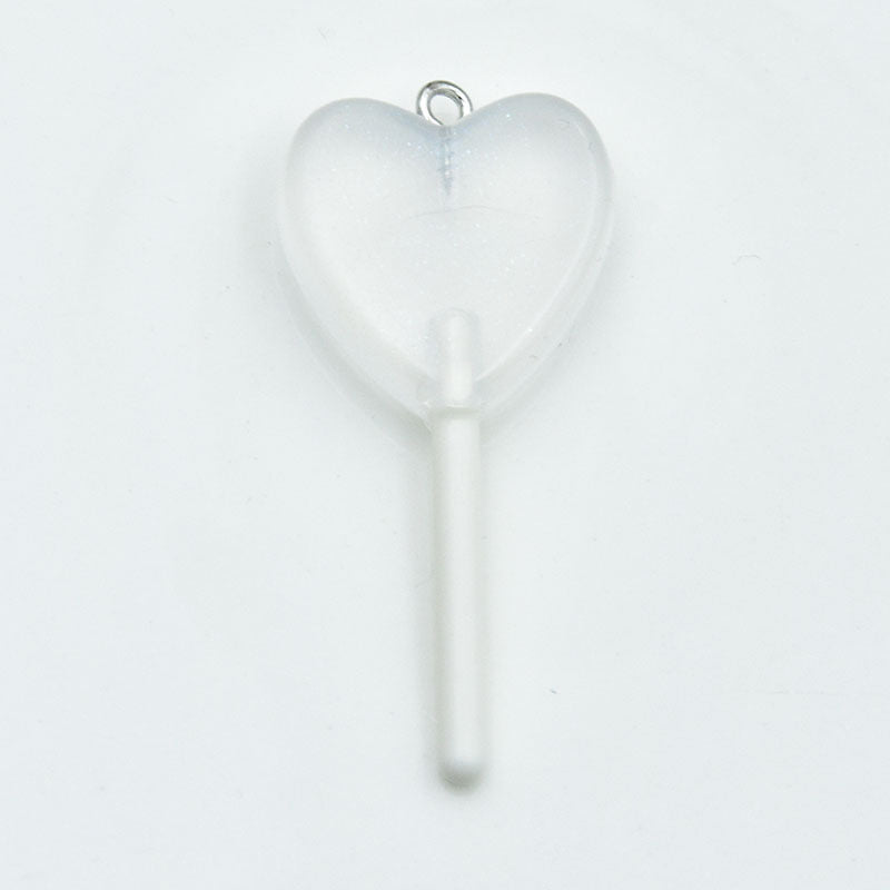 Heart Shape Resin Love Charms Pendant In Luminous Color For Unique Hanging Decoration