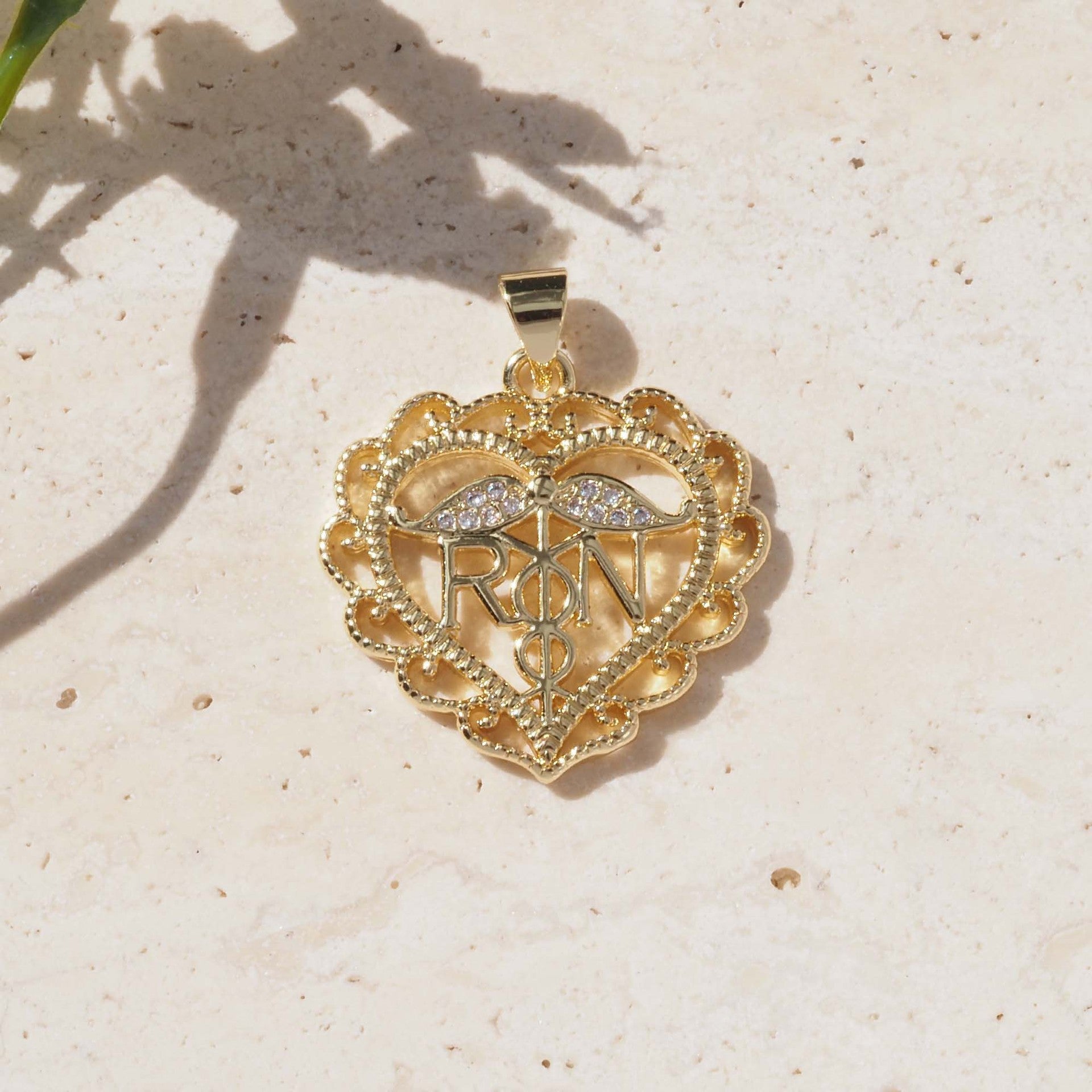 Heart Shape Pendant For Love Charms In Elegant Golden Finish