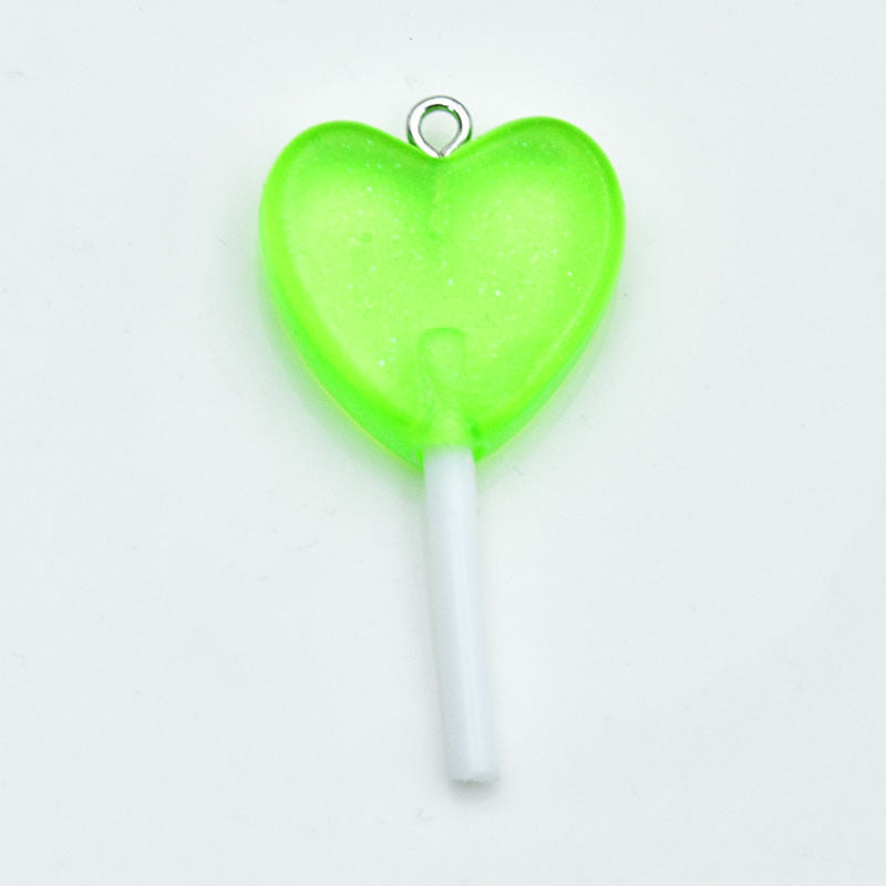Heart Shape Resin Love Charms Pendant In Luminous Color For Unique Hanging Decoration