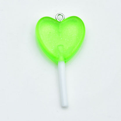 Heart Shape Resin Love Charms Pendant In Luminous Color For Unique Hanging Decoration