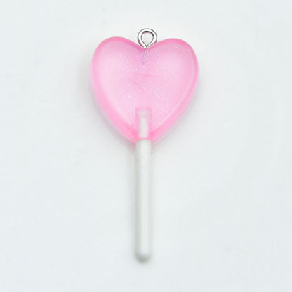 Heart Shape Resin Love Charms Pendant In Luminous Color For Unique Hanging Decoration