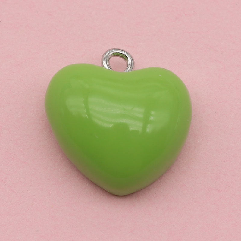 Heart Shape Resin Love Charms Pendant, Romantic Hanging Decoration
