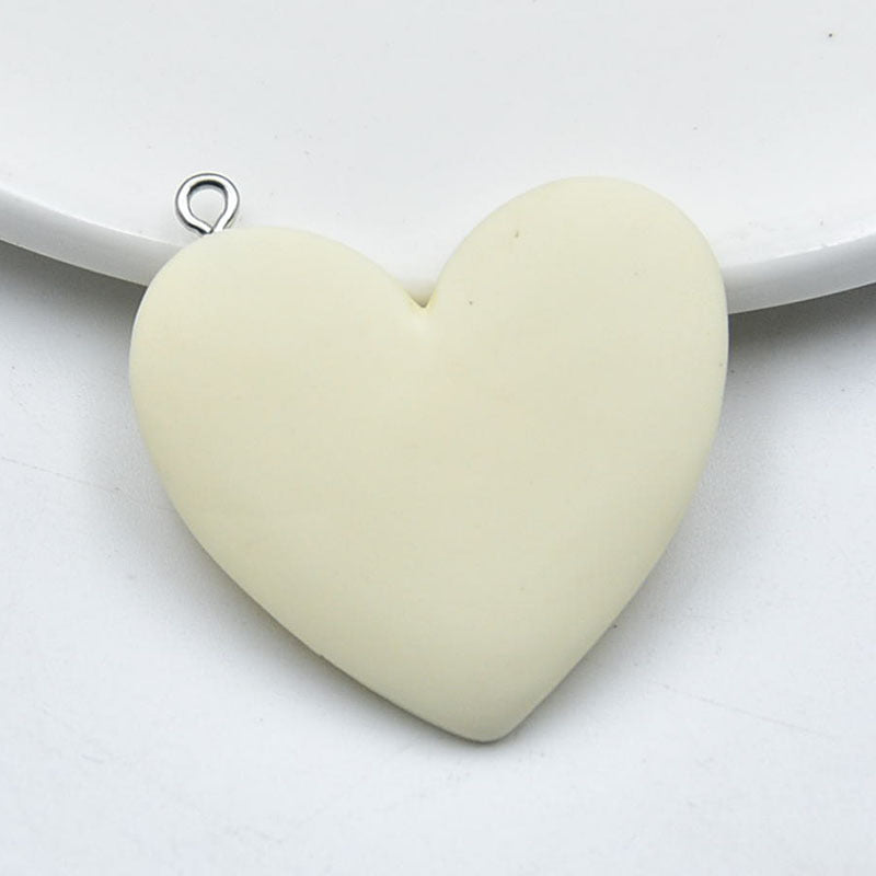 Heart Shape Love Charms Pendant In Yellow, Elegant Hanging Decoration