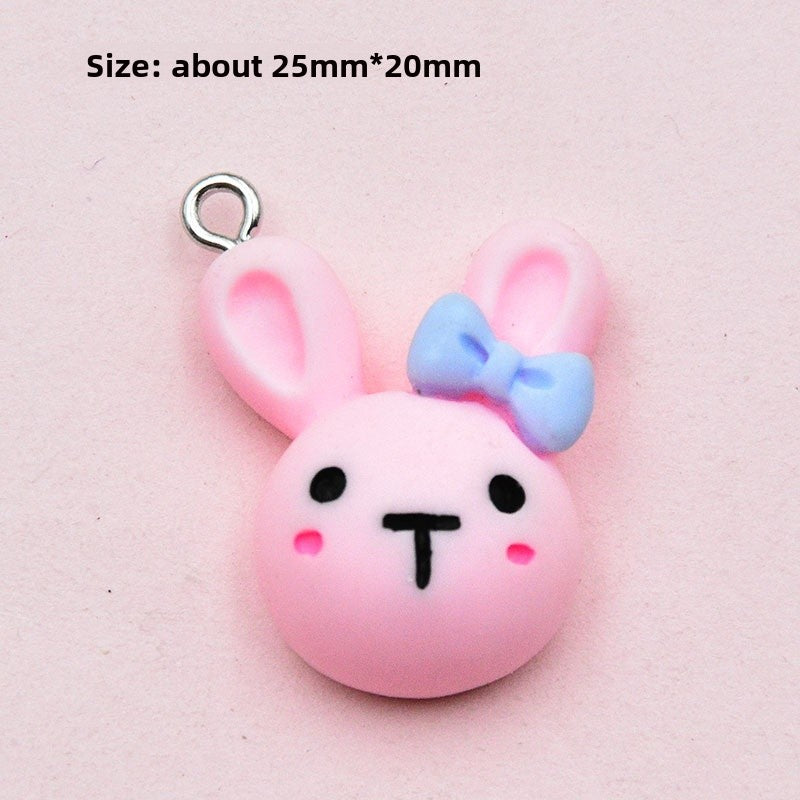 Resin Rabbit Love Charms Pendant In Colour, Perfect Hanging Decoration