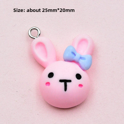 Resin Rabbit Love Charms Pendant In Colour, Perfect Hanging Decoration