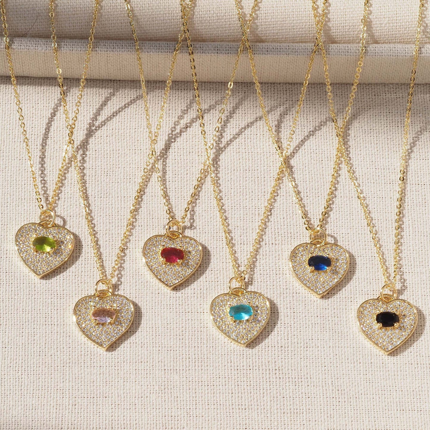 Heart Shape Pendant For Love Charms In Golden Copper Featuring Zircon Inlay