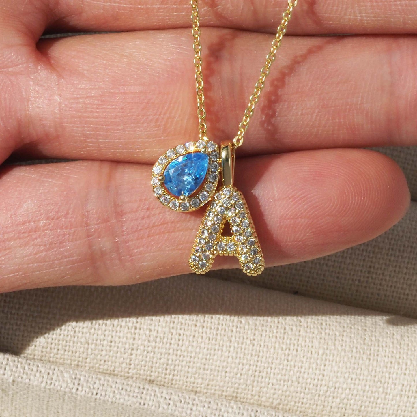 Golden Copper Water Droplets Pendant For Love Charms, 1 Piece