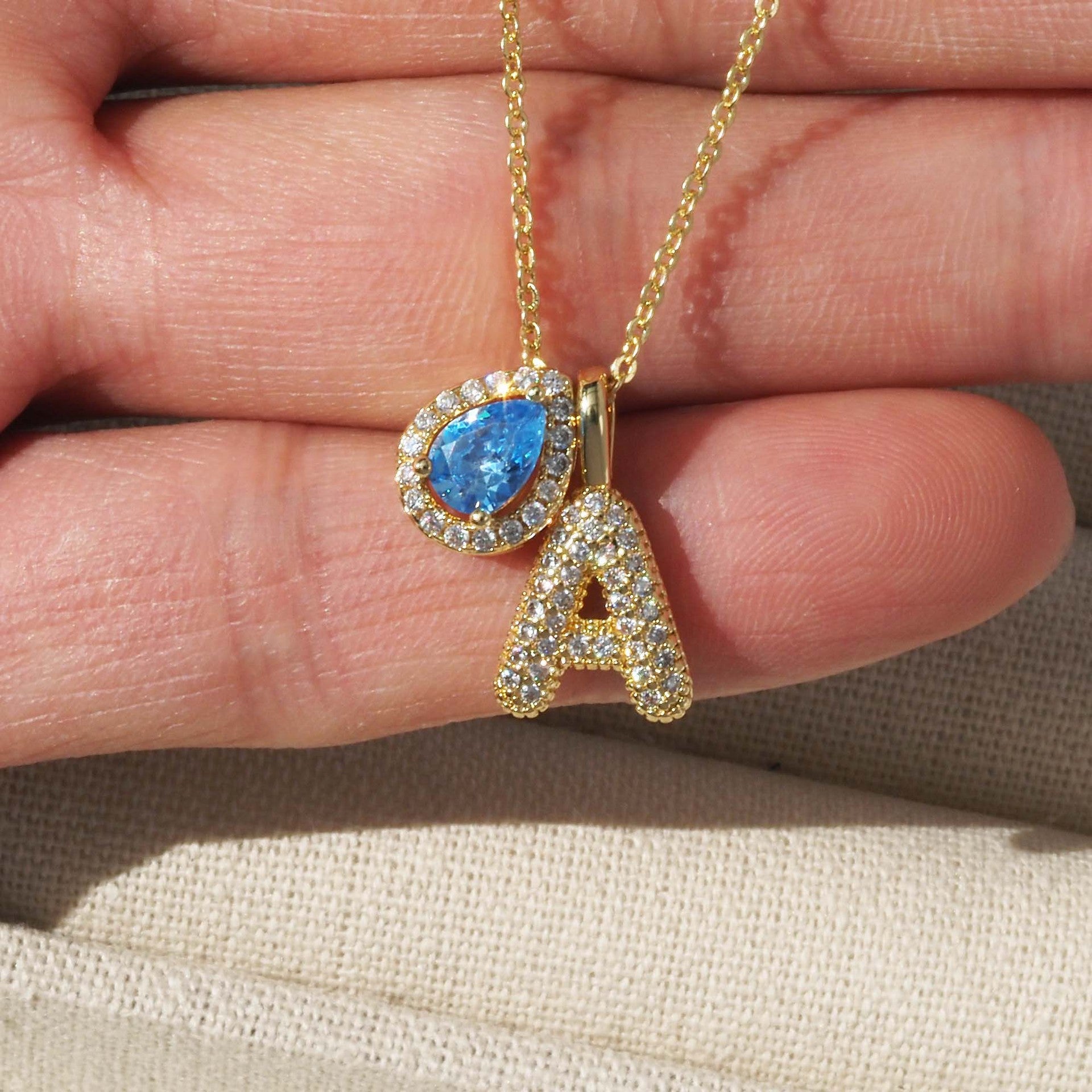 Golden Copper Water Droplets Pendant For Love Charms, 1 Piece