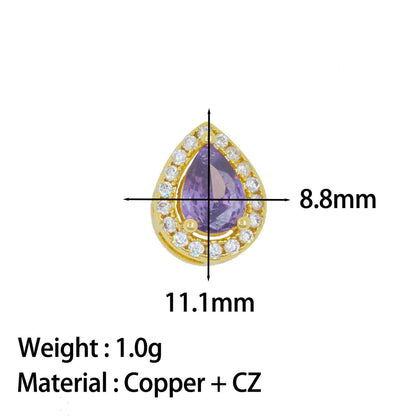 Golden Copper Water Droplets Pendant For Love Charms, 1 Piece