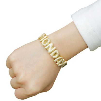 For Love Charms Copper Bracelets With Electroplated Gold Plating Featuring Zircon Inlay In Golden