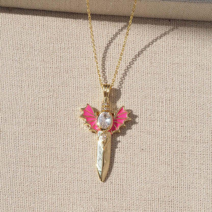 Angel Wings Pendant For Love Charms Featuring Enamel Craft
