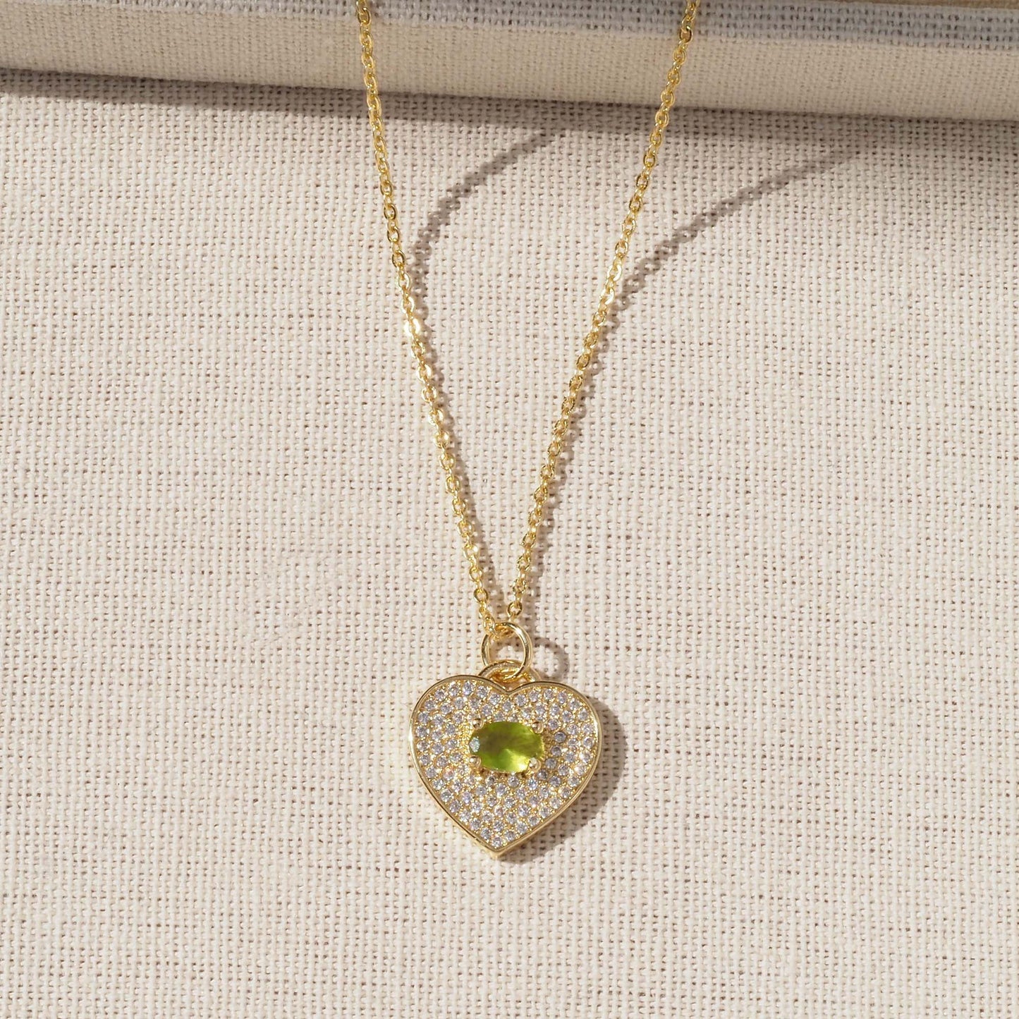 Heart Shape Pendant For Love Charms In Golden Copper Featuring Zircon Inlay