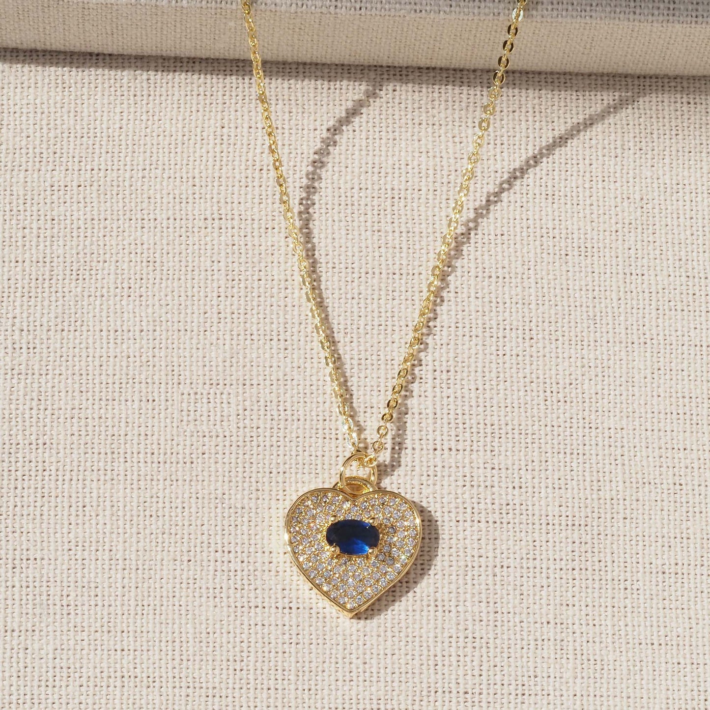 Heart Shape Pendant For Love Charms In Golden Copper Featuring Zircon Inlay