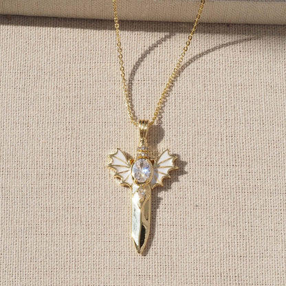 Angel Wings Pendant For Love Charms Featuring Enamel Craft